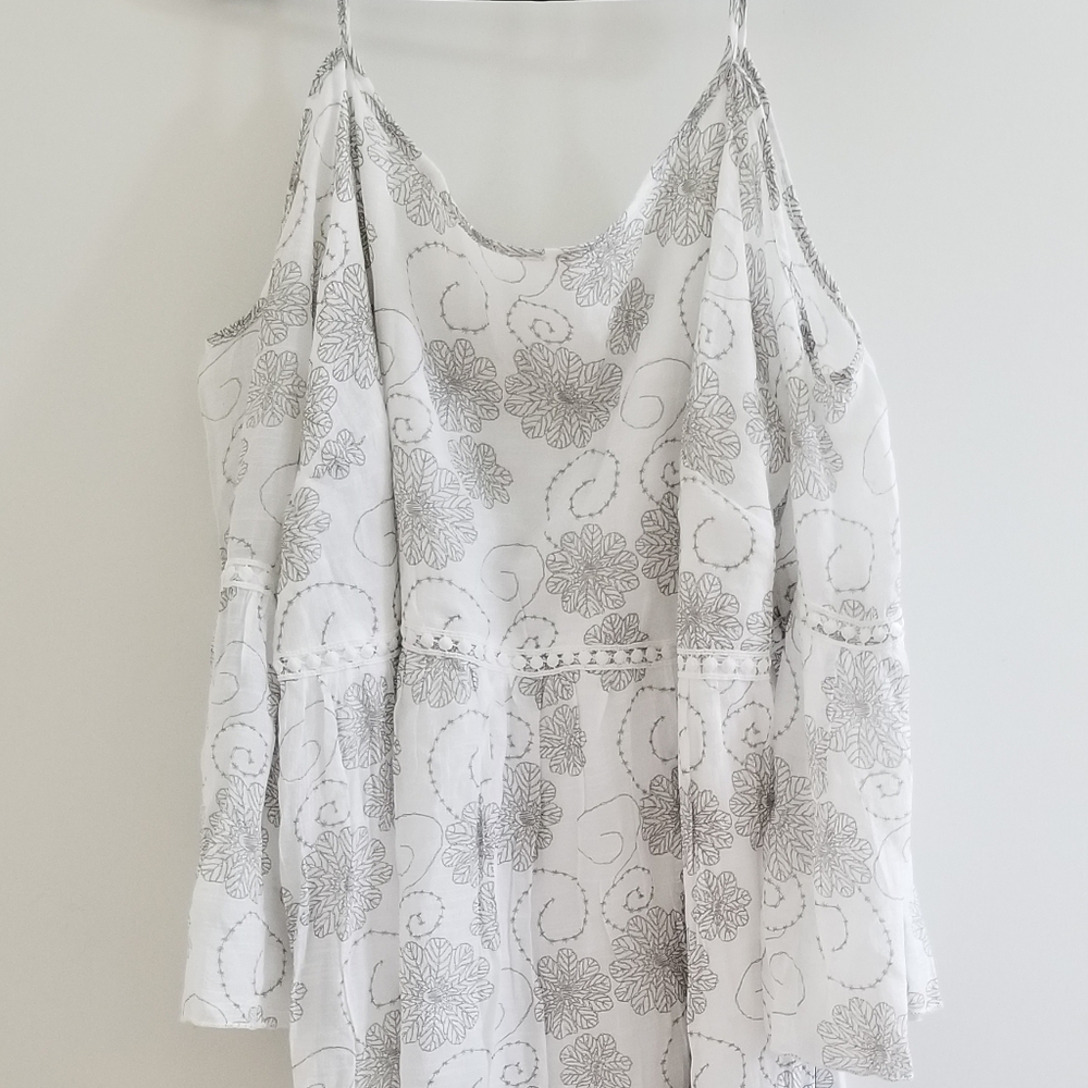 NWT Avenue White Floral Boho Dress, Sz 22/24